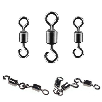 50pcs High Quality Alloy Copper Opening 8 Shape Swivel Single Hook Swivel Pin Solid Connector Rings Fishing Tackle Accessory