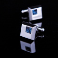 KFLK High Quality Cuff links necktie clip for tie pin for men's gift Blue Crystal tie bars cufflinks tie clip set guests