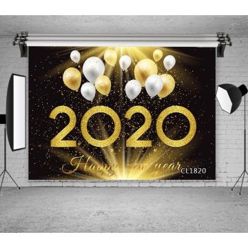2020 Happy New Year Party Festival Fireworks Firecracker Balloon Scenic Photographic Backgrounds Photo Backdrops Photocall