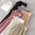 Autumn Women Straight Viscose Fiber Wide Leg Pants High Waist Loose Casual Sports Large Size Pants