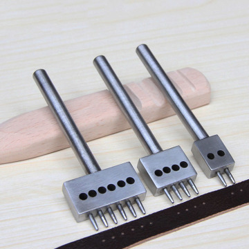 Hot 4mm Leather Spacing Hole Tool Leather Craft 1mm Hole Diameter Punch Tools Round Row Punch Drilling Tools 2/4/6 Prong Hole