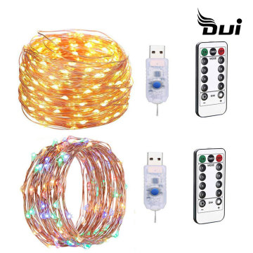 Outdoor String Light 10m 20m Waterproof USB Remote Control LED fairy light String Garden Light for Party Christmas decoration