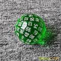 Bescon Translucent Green Polyhedral Dice 100 Sides, D100 dice, 100 Sided Cube, Transparent D100 Game Dice