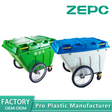 Four wheeled large garbage truck 400L