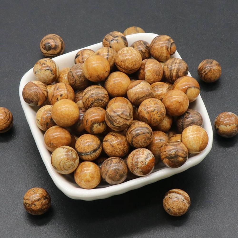 Picture Jasper 8MM Stone Balls Home Decoration Round Crystal Beads