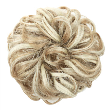 elastic hairpiece synthetic messy hair bun large size donut chignon with elastic band hair accessories for women