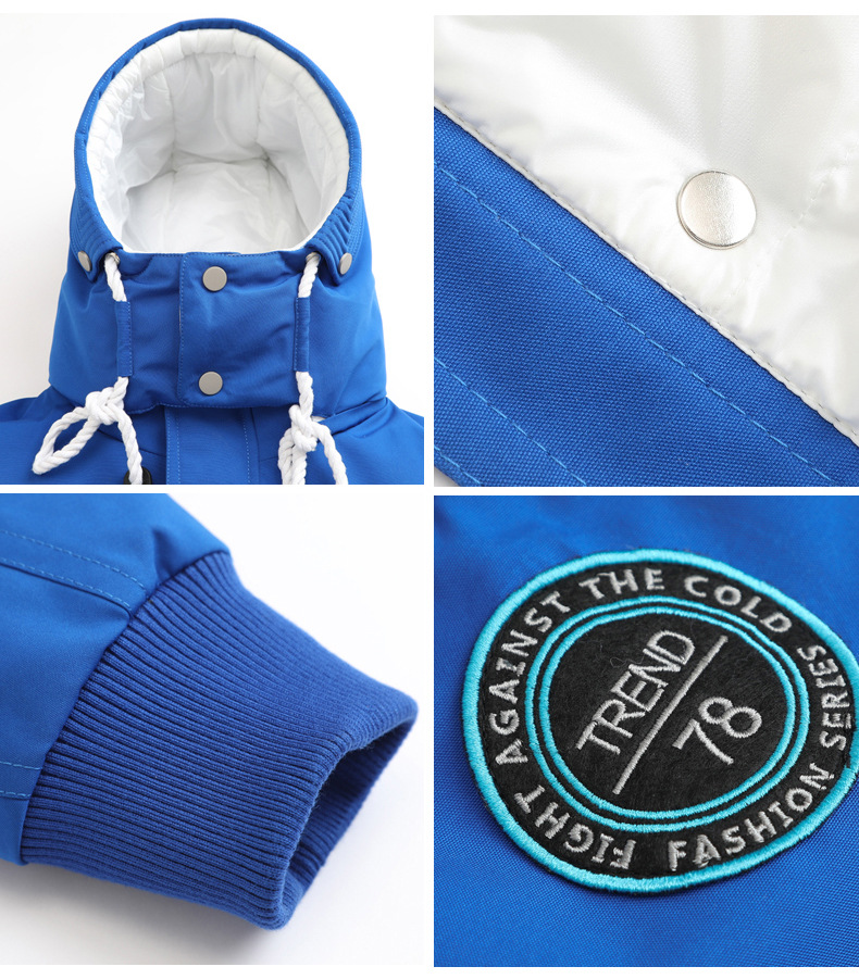 Contarst Color Long Parka Jacket