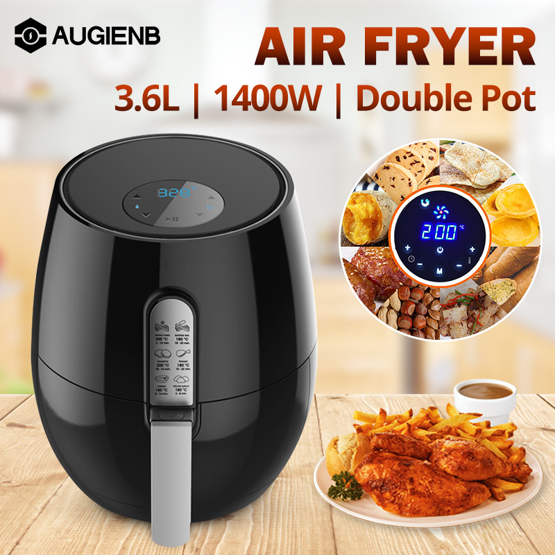 5.2L Air Fryer Oil free Health Fryer Cooker 1400W Smart Touch LCD Airfryer Pizza Multi function Smart Fryer for French fries