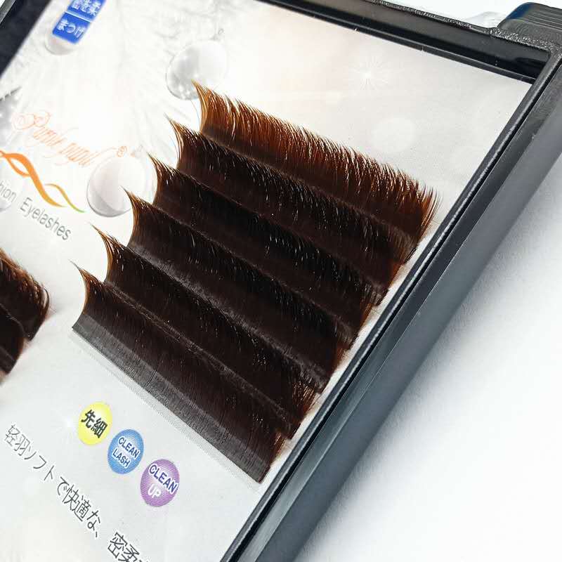 Individual Dark Brown Eyelash Extensions V Lashes Premade Volume Fans For Salon Wholesale Price OEM Make Up Classic