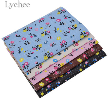 Lychee Life 21x29cm A4 Printed Flower PVC Leather Fabric High Ouality Synthetic Leather DIY Material For Handbag Garments