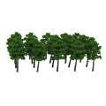 Plastic Model Trees Train Railroad Scenery 40pcs Dark Green 1/250 Z Scale