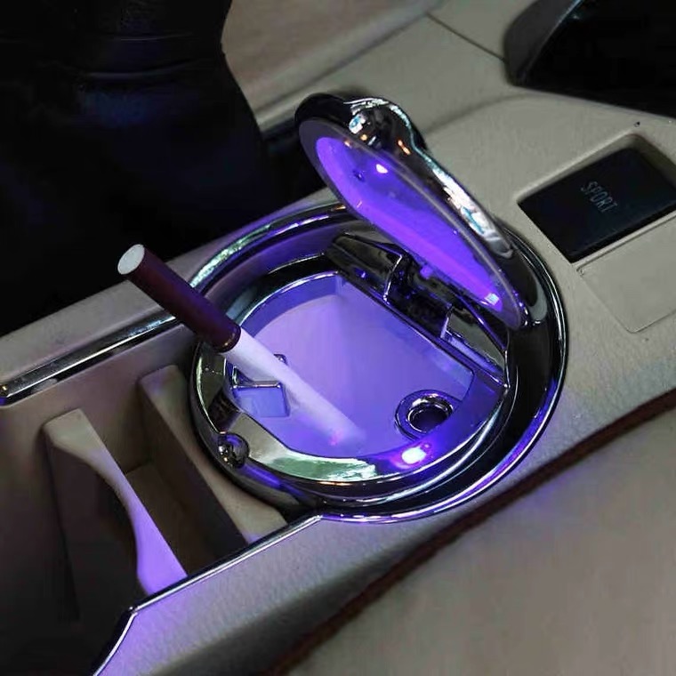 Led Lights Car Ashtray With Cover Creative Personality Cover Multi-function Car Interior car accessories for Hyundai creta