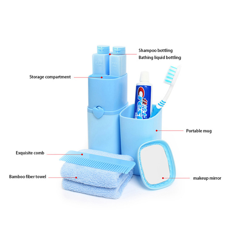 GURET Portable Travel Wash Cup Creative Travel Bathroom Accessories Toothpaste Toothbrush Partition Storage Case For Bathroom