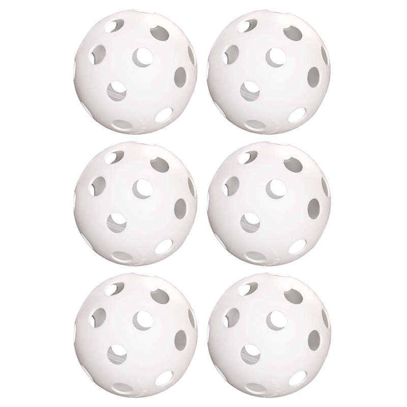 6-Pack Of 9-Inch Softballs–Perforated Practice Balls For Sports Training & Wiffle Ball