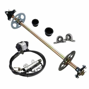 TDPRO Go Kart Rear Axle Kit Brake Hub Disc Rotor T8F Chain Sproket Brake Assembly Master Cyclinder Wheel Hub Set Assembly