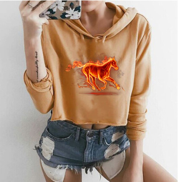 Flame Fire Horse Animal Patch Iron on Heat Transfer Printing Patches Stickers Washable Vinyl Appliques for Clothing T-Shirts