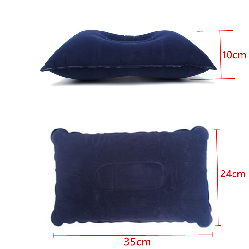 Outdoor Travel Air Inflatable Cushion Thickened Flocking Square Folding Camping Sleep Pillow