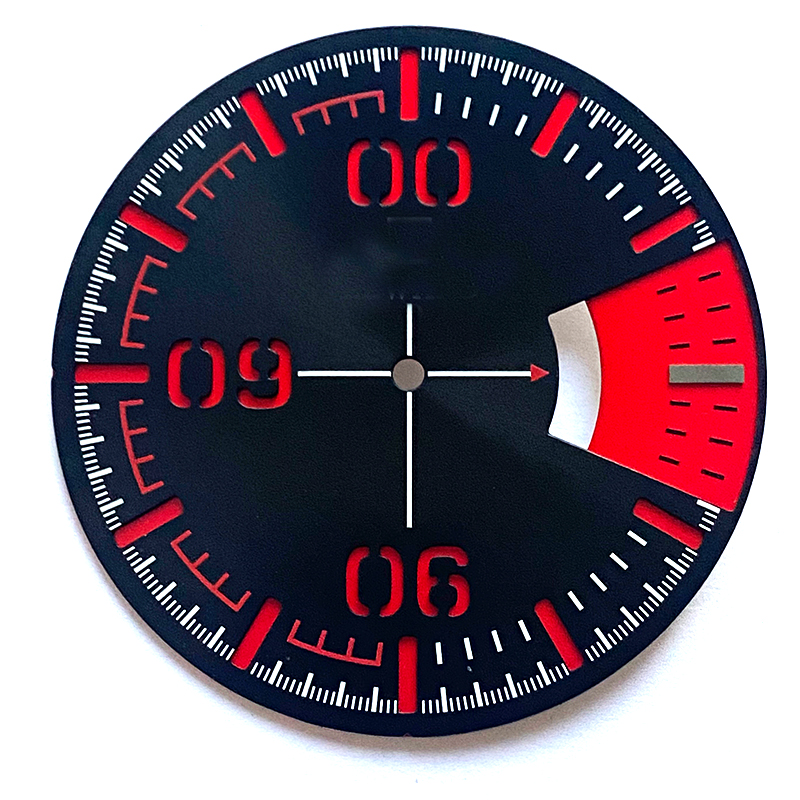 Sandwich watch dial in cutout