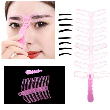 8Pairs Reusable Eye Brow Grooming Card Distinct Eyebrow Stencils Visual Diagram Shape Template Women Makeup Accessory Tools Kit