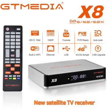 NEW gtmedia X8 DVB-S/S2/S2X V8 NOVA next's generation H.265 Built in 2.4G wifi satellite tv receiver TV set-top box for Spain TV