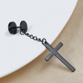 1 Pair Punk Black Stainless Titanium Steel Stud Earrings For Men Women Gothic Street Pop Hip Hop Ear Piercing Jewelry 30 Styles