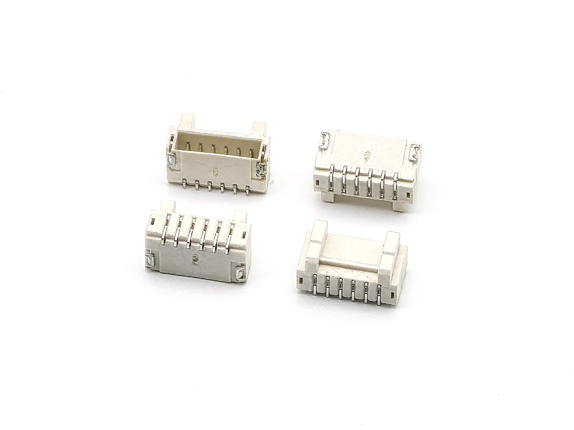1.0mm Ultra-thin With Hook Wafer Horizontal SMT Elevated Pin header Connector 6P