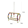 Parrots Toys Bird Swing Exercise Climbing Hanging Colorful Beads Ladder Bridge Wooden Pet Parrot Macaw Hammock Birds Supplies