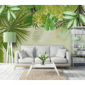 Decorative wallpaper Fresh rainforest plant banana leaf background wall painting