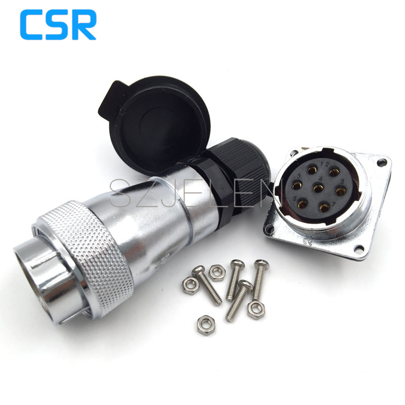 WF28 serie 7 pin aviation plug socket connector, ip67, 7 pin outdoor male female welding waterproof connector