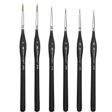 NFSTRIKE 6Pcs Wolf Hair Miniature Paint Brushes Set for Fine Detailing and Rock Painting Models Paint by Numbers Supplies Kit