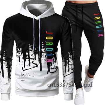 2 Pieces Sets Tracksuit Men Hooded Sweatshirt+Pants Pullover Hoodie Sportwear Suit Ropa Hombre Casual Men Clothes Size S-4XL