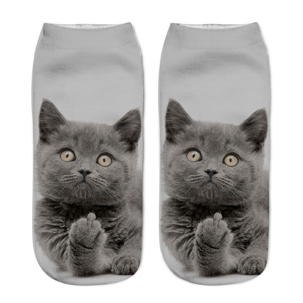 2020 New Hot 3D Cat Printed Anklet Socks Funny Casual Women Girls Short Socks Hosiery Clothing Accessories