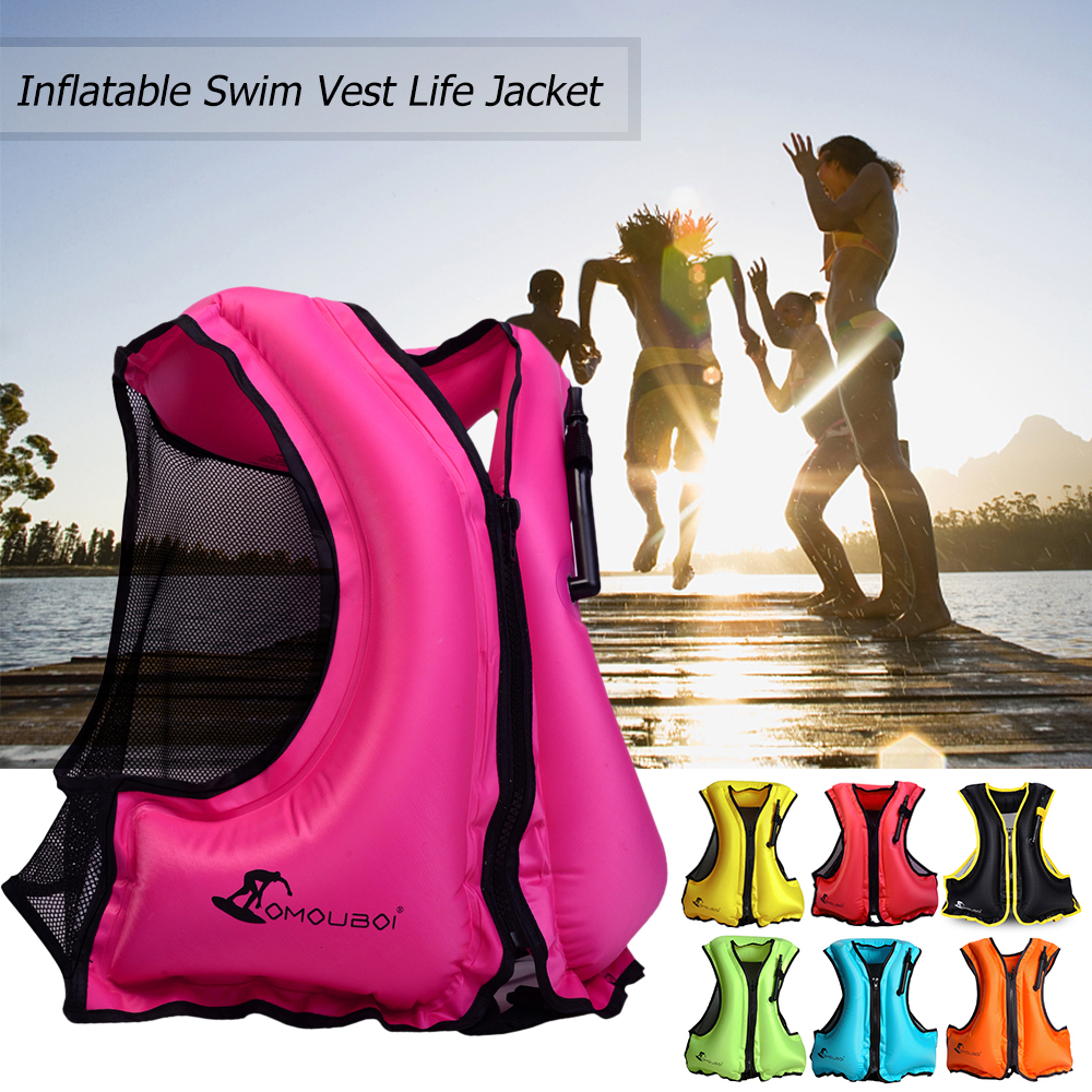 Adult Inflatable Swim Life Vest Jacket Snorkeling Floating Device Swimming Drifting Surfing Survival Water Sports Life Saving
