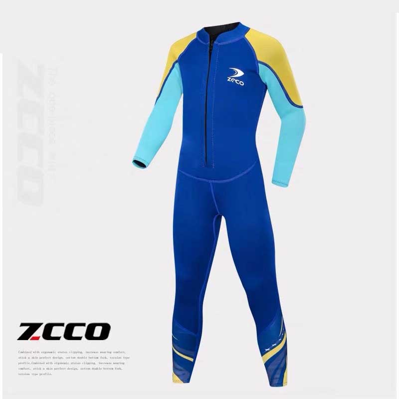 ZCCO 2.5MM neoprene wetsuit children's snorkeling diving suit Boys girls Sun-proof Surfing one-piece set winter thermal swimsuit