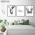 Nordic Back White Style Sweet Love Wall Art Canvas Poster Minimalist Print LOVE Quotes Painting Picture for Living Room Decor