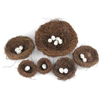 Artificial Nest Foam Mini PE Quail Egg Fake Bird's Nest for Wedding Home Yard Garden Decoration Children's DIY Craft for Easter