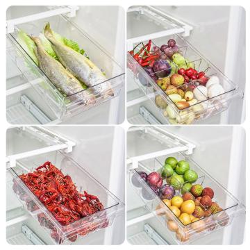 Refrigerator Organizer 1/4/8 Grid Transparent Rectangle Fresh Spacer Layer Fridge Storage Bin Containers For Food Vegetable