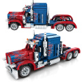 849pcs Peterbilt 389 Heavy Container Truck building blocks City Classic Pull Back Car Educational Toy Gifts For Children Kids