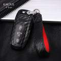 New Hot Sale Carbon Fiber Pattern Car Key Case Cover For Audi A6 C8 A7 A8 Q8 2018 2019 Car Interior Accessories Keyring Keychain