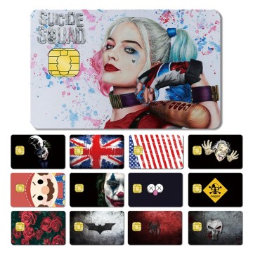 Matte 3M PVC Cartoon Joker Half Cover Sticker Case Film for Big Small Chip Credit Debt Card