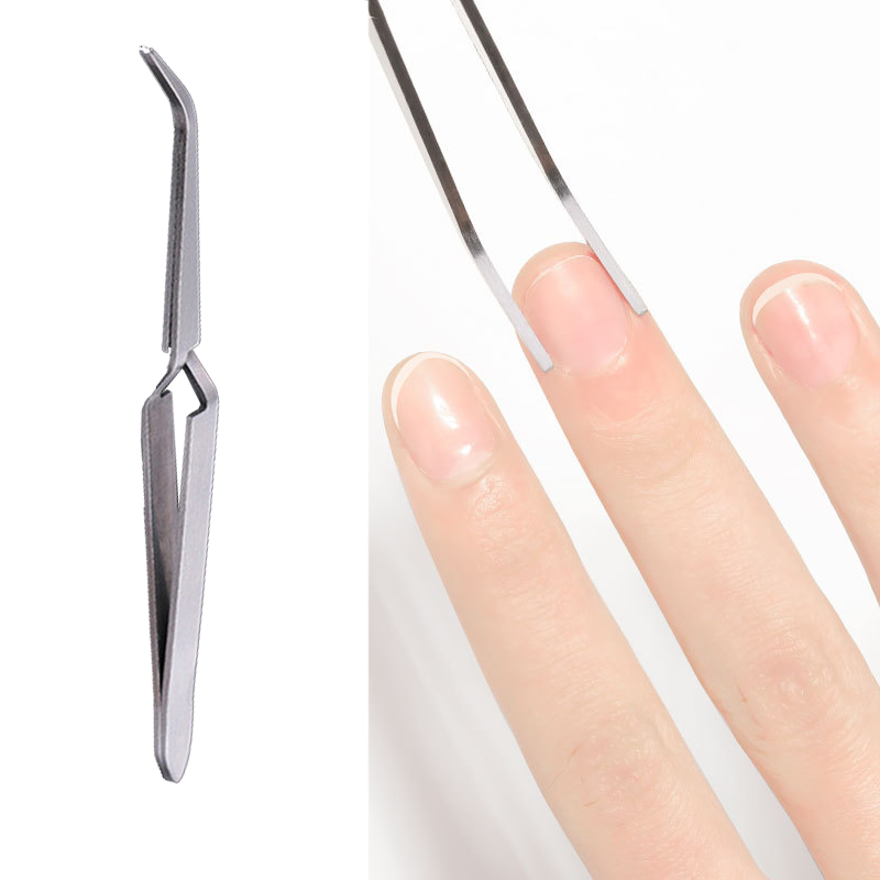 1pcs Stainless Steel Cross Action Tweezers Nail Styling Clip Manicure Nail Art Tools Shaping Tweezer Acrylic UV Gel Curve Fixed