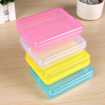 4 Color Small Plastic Transparent With Lid With Lid Collection Credit Card Bank Card Container Case Storage Box