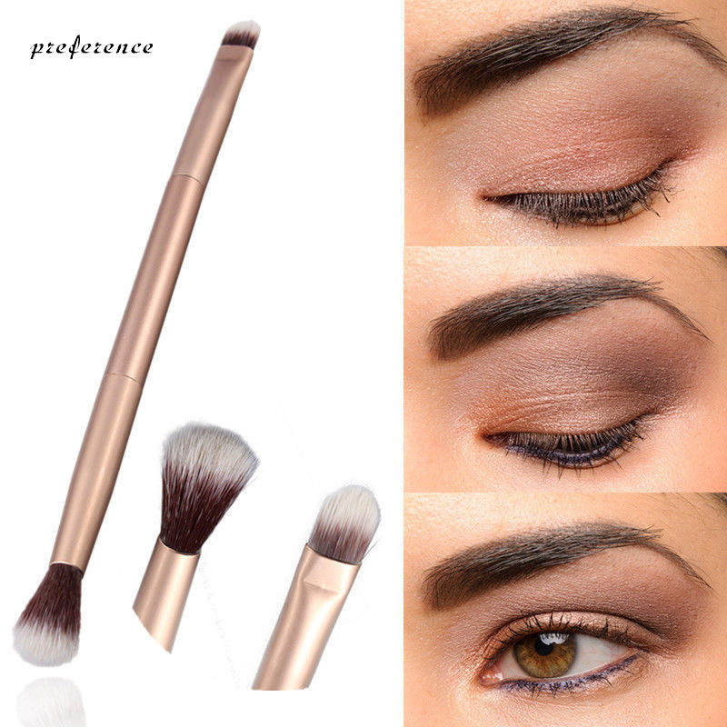 Double-end Eyeshadow Makeup Brush Aluminum handle Eye Shadow Powder Eyes Contour Beauty Make Up Brush maquiagem