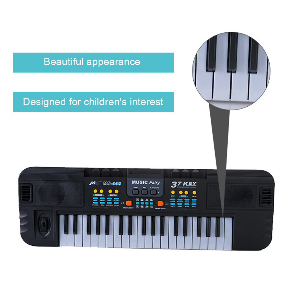 37 Keys Electronic Piano Musical Instrument Toy with Microphone Multifunctional Electronic Organ for Children Boys Girls