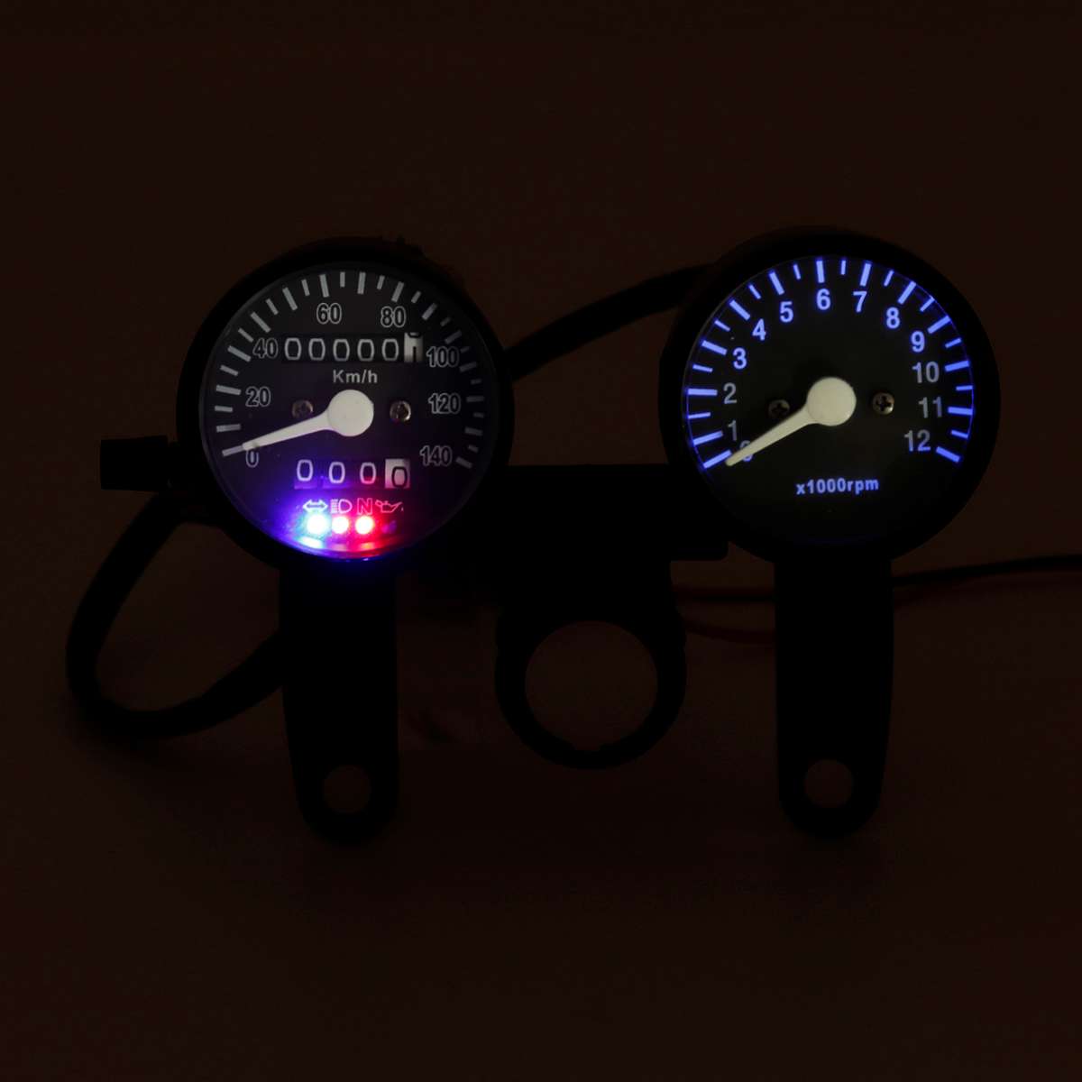 Motorcycle Odometer Speedmeter Tachometer LED Backlight Speed Meter Cafe Racer Instruments Gauge Panel Universal