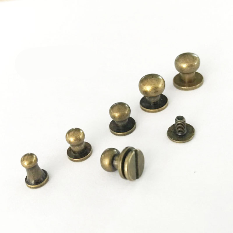 YIBO 10pcs 4-10mm monk head nipple rivet sewing leather metal crafts solid nail screw rivet luggage accessories belt rivet