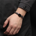 8mm Natural Hematite Lava Stone Beads Bracelet Hot Fashion Black Anchor Adjustable Men Bracelet Yoga Healing Balance Bracelets