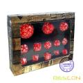 Bescon Complete Polyhedral Dice Set 13pcs D3-D100, 100 Sides Dice Set Opaque Red