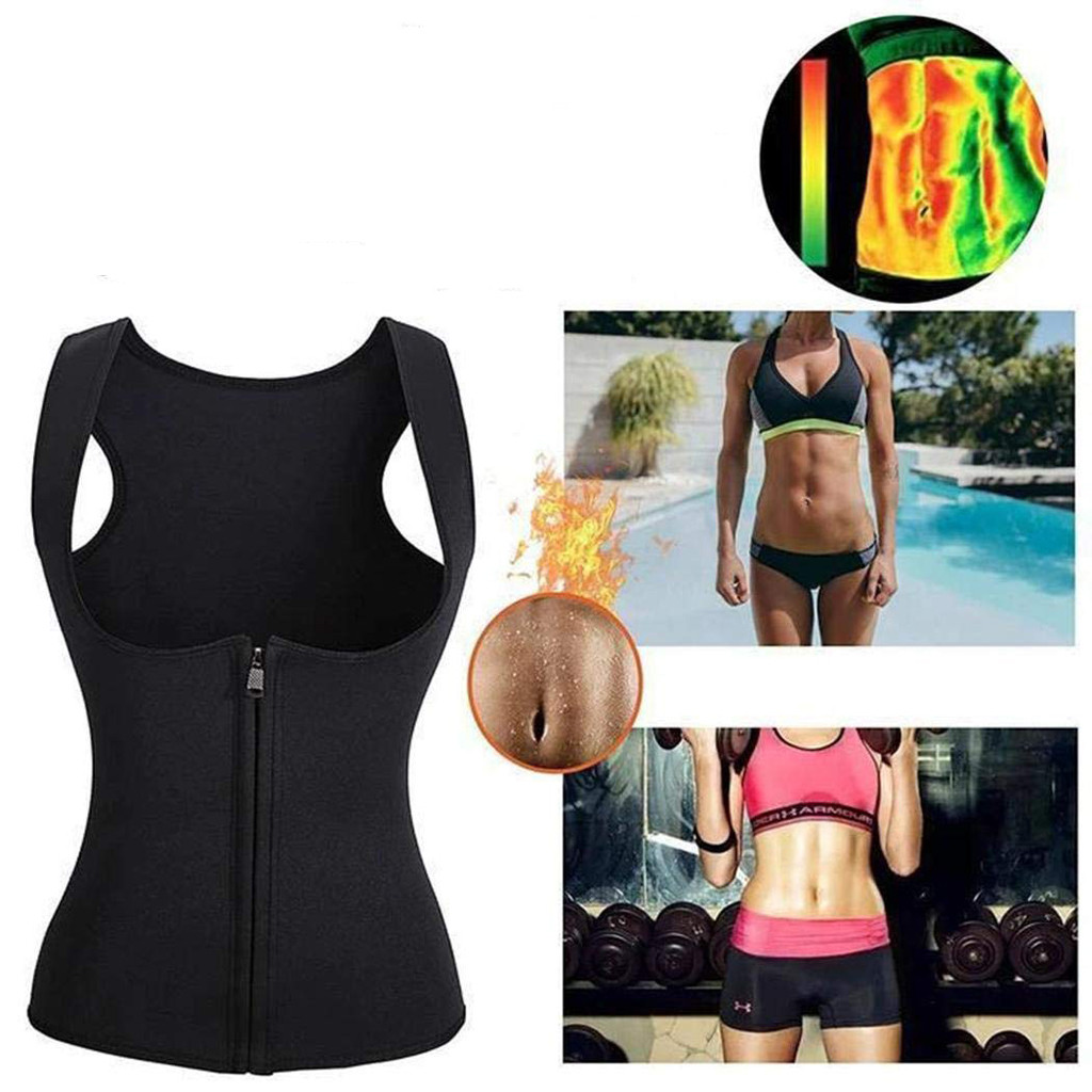 2020 Newly Women Sweat Body Slimming Vest Neoprene Body Shaper Waist Trainer Belly Fat Burning Weight Loss Corset Workout