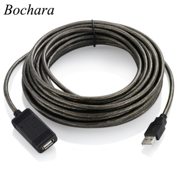 Bochara Active Repeater USB2.0 Extension Cable Male to Female Foil+Braided Shielded Built-in 48P IC Chipset 5m 10m 15m 20m 30m